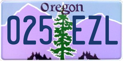 OR license plate 025EZL