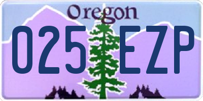 OR license plate 025EZP