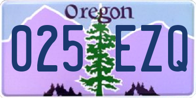 OR license plate 025EZQ