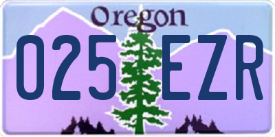 OR license plate 025EZR