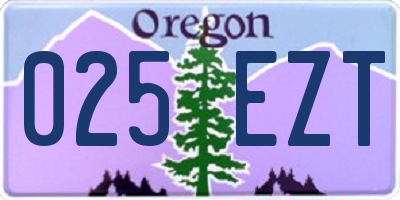 OR license plate 025EZT