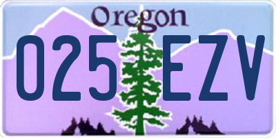 OR license plate 025EZV