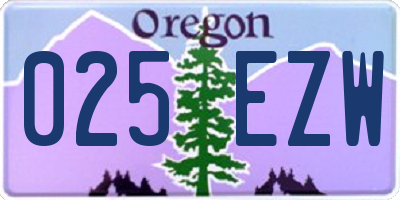 OR license plate 025EZW