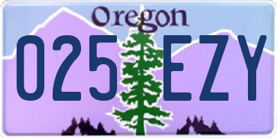 OR license plate 025EZY
