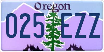 OR license plate 025EZZ