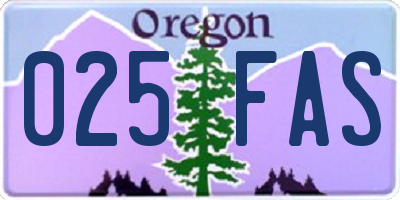 OR license plate 025FAS