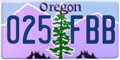 OR license plate 025FBB