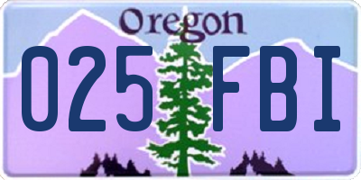 OR license plate 025FBI