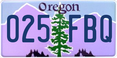 OR license plate 025FBQ