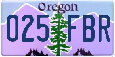 OR license plate 025FBR
