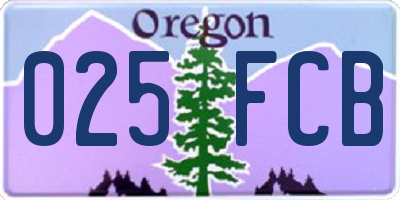 OR license plate 025FCB