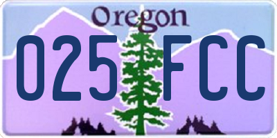 OR license plate 025FCC