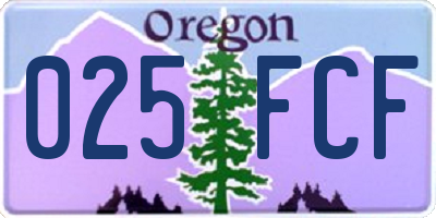 OR license plate 025FCF
