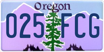 OR license plate 025FCG