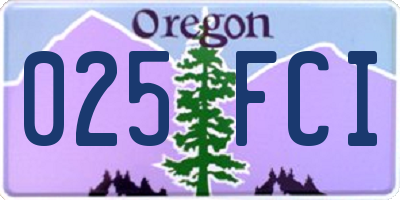 OR license plate 025FCI