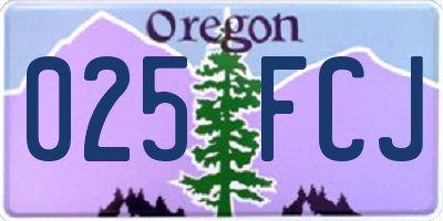 OR license plate 025FCJ