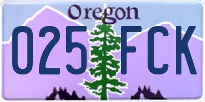 OR license plate 025FCK