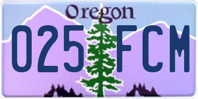 OR license plate 025FCM
