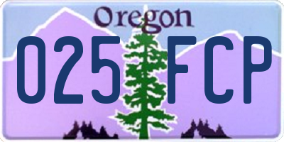 OR license plate 025FCP