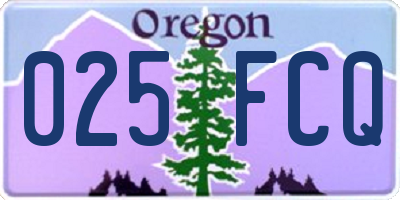 OR license plate 025FCQ