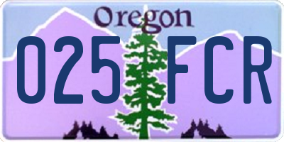 OR license plate 025FCR