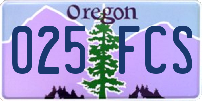 OR license plate 025FCS