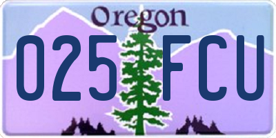 OR license plate 025FCU