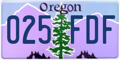 OR license plate 025FDF