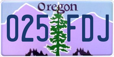 OR license plate 025FDJ
