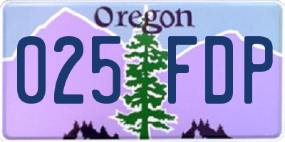 OR license plate 025FDP