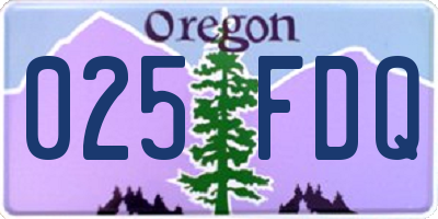 OR license plate 025FDQ