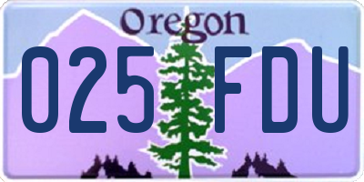 OR license plate 025FDU