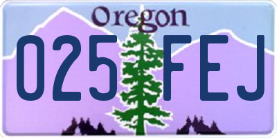 OR license plate 025FEJ