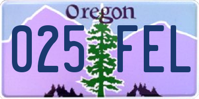 OR license plate 025FEL
