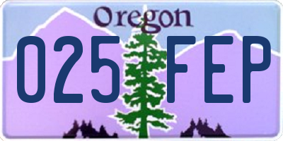 OR license plate 025FEP