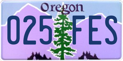 OR license plate 025FES
