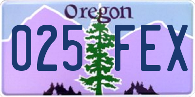 OR license plate 025FEX
