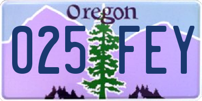 OR license plate 025FEY