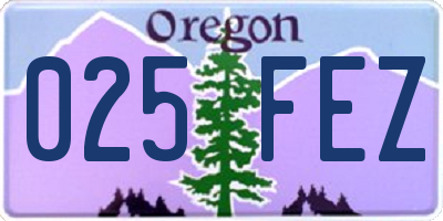 OR license plate 025FEZ