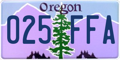 OR license plate 025FFA