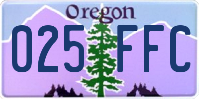 OR license plate 025FFC