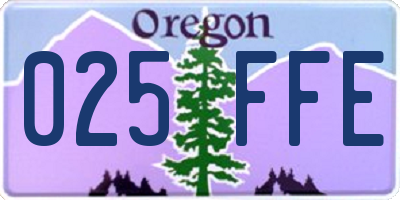 OR license plate 025FFE