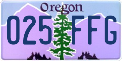 OR license plate 025FFG