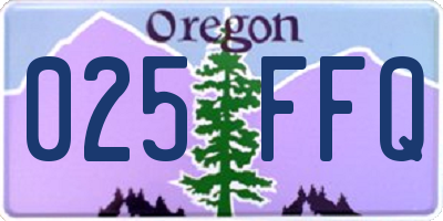 OR license plate 025FFQ