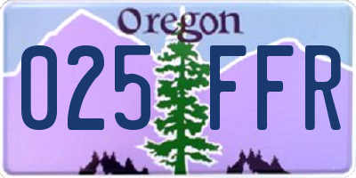 OR license plate 025FFR