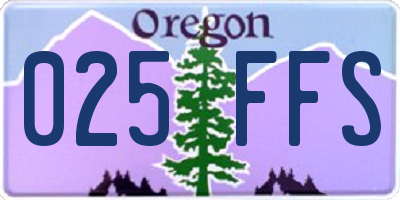 OR license plate 025FFS