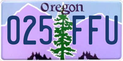 OR license plate 025FFU