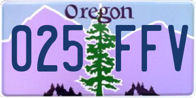 OR license plate 025FFV
