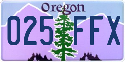OR license plate 025FFX