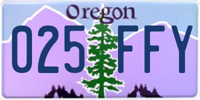 OR license plate 025FFY